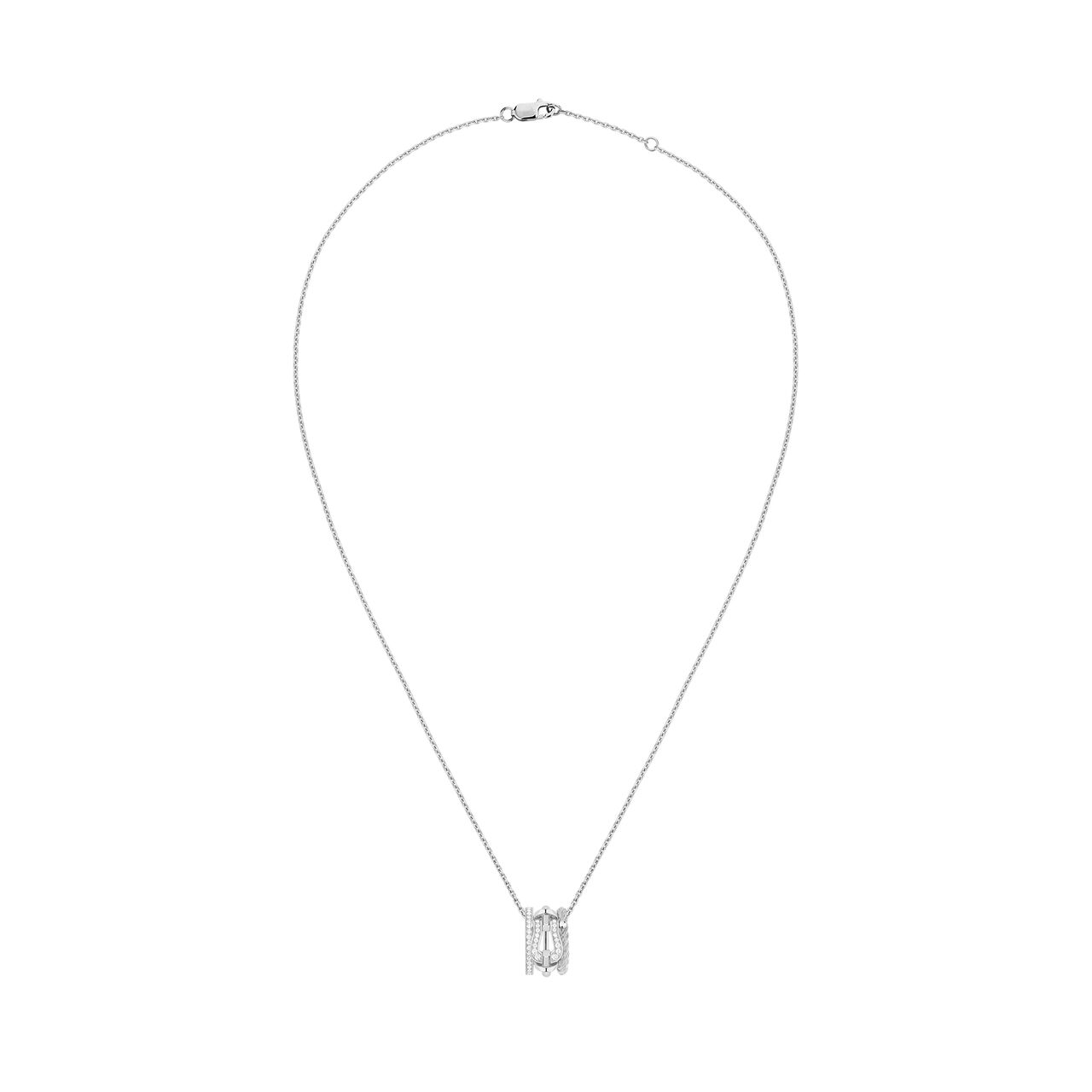 Fred Force 10 Rise Small White Gold and Diamond Pav&eacute; Pendant image number 0
